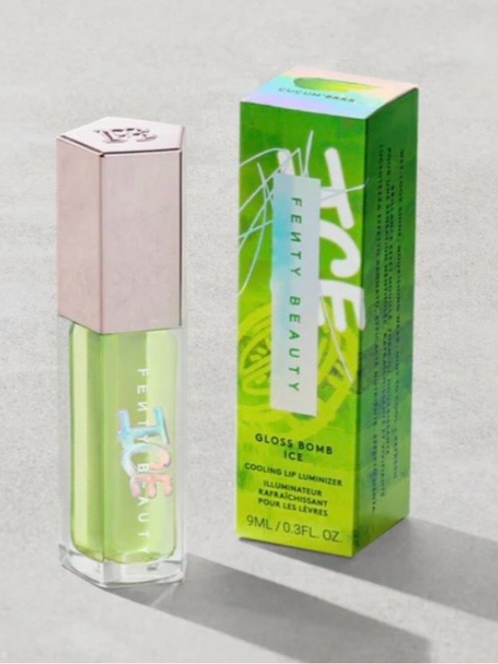 Fenty Beauty Gloss Bomb Ice Lip Cooling Lip Luminizer - Cucum’brrr NIB